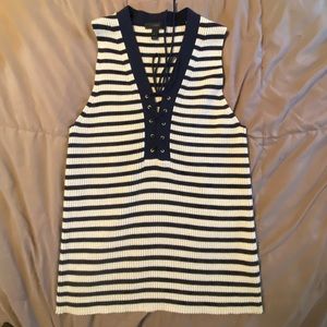 J.Crew striped sweater tank top size L